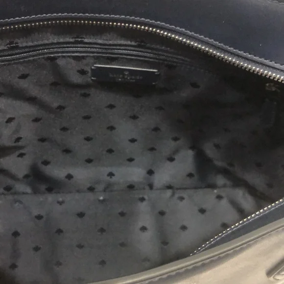 Kate Spade Navy Blue Leather Tote EUC - Picture 11 of 13